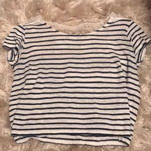 Navy and white stripped top